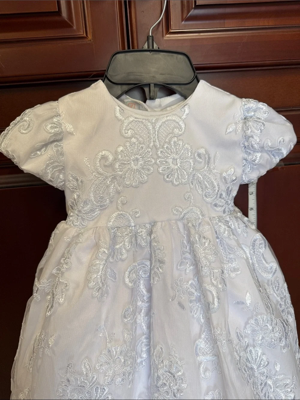 White Lace Embroidered Girls Formal Full Length Dress Party Wedding Birthday